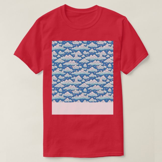 Cloud Seamless Pattern Sky Cloudscape Floating Day T-Shirt (Design Front)