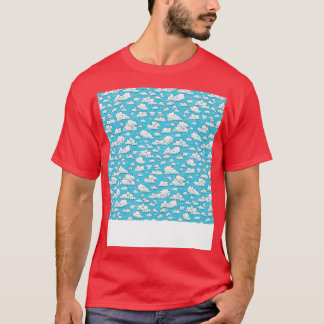 Cloud Seamless Pattern Sky Cloudscape Floating Day T-Shirt