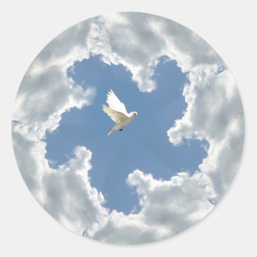 Cloud silver lining dove sticker