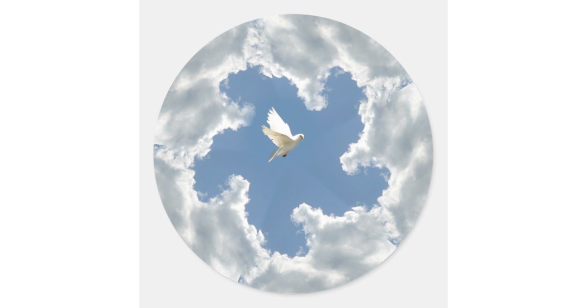 Cloud silver lining dove sticker | Zazzle