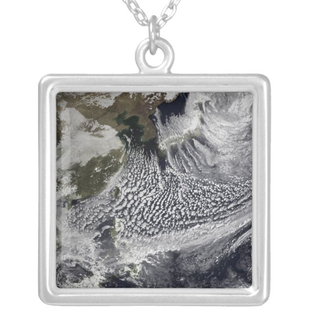 Cloud simulation of a single day 4 silver plated necklace (Front)