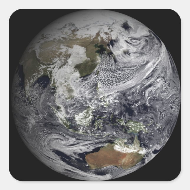 Cloud simulation of the full Earth Square Sticker (Front)