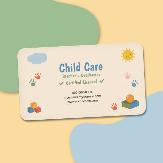 Cloud & Smiling Sun - Child Care Business Card
