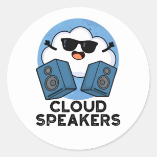 Cloud Speakers Funny Weather Pun  Classic Round Sticker