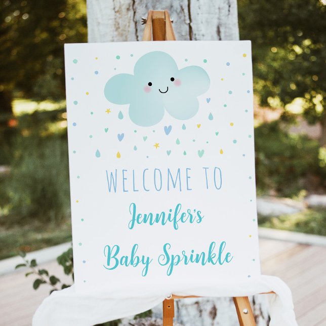 Cloud Stars Boy Blue Baby Shower Welcome Foam Board (Creator Uploaded)