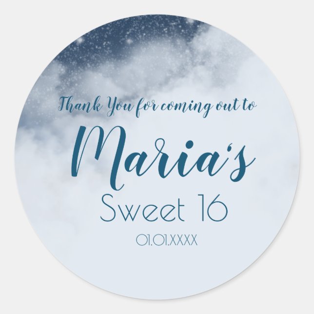 Cloud Stars Sky Party Favor Classic Round Sticker (Front)