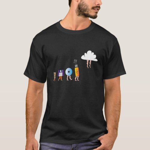 Cloud Storage  Computer Evolution USB CD File Serv T_Shirt