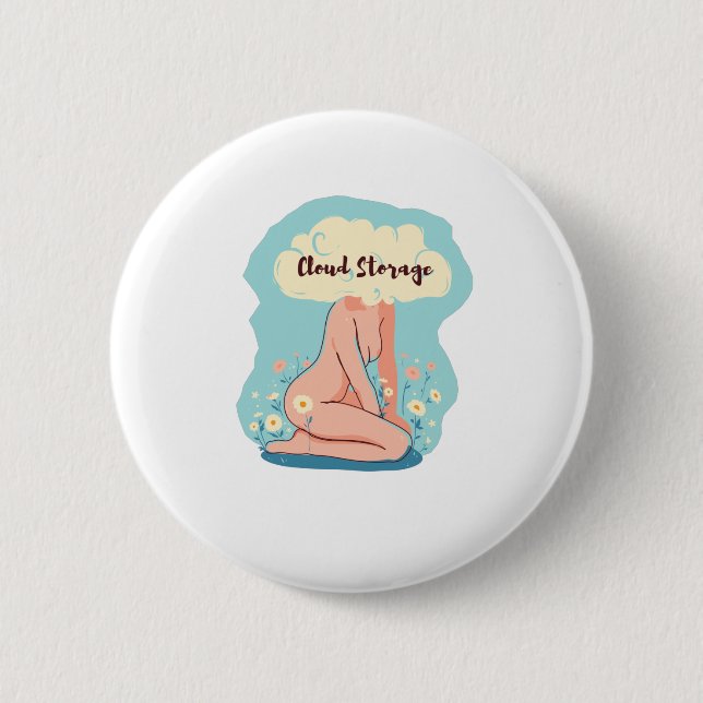 Cloud Storage - Funny Coders Gift Button (Front)