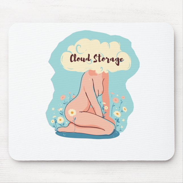 Cloud Storage Woman Mouse Pad (Front)
