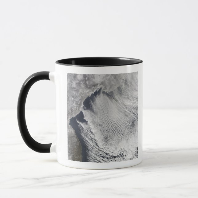 Cloud streets forming over the Sea of Japan Mug (Left)