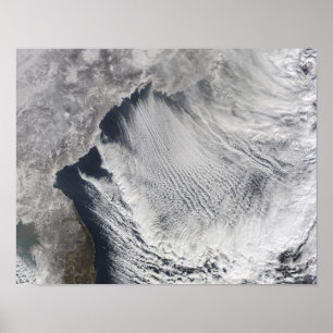 Cloud streets forming over the Sea of Japan Poster