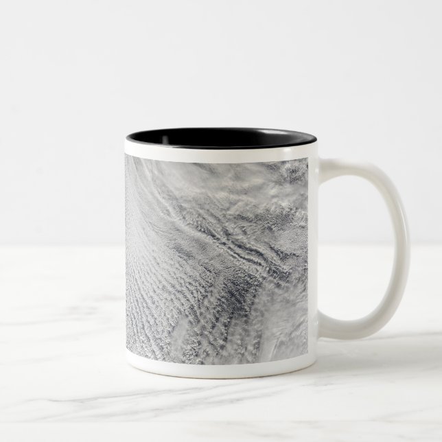 Cloud streets forming over the Sea of Japan Two-Tone Coffee Mug (Right)