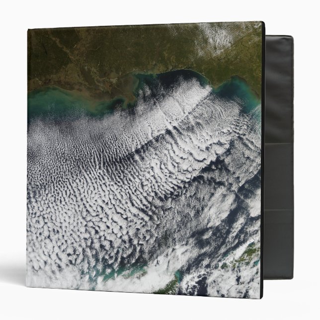 Cloud streets in the Gulf of Mexico 3 Ring Binder (Front/Inside)