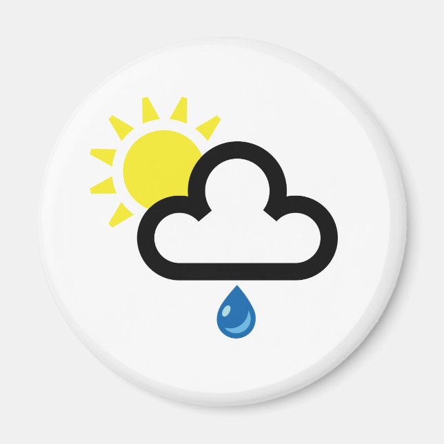 Cloud Sun Rain Symbol Magnet (Front)