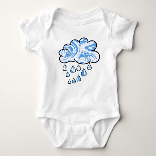 Cloud swirl pattern baby bodysuit (Front)