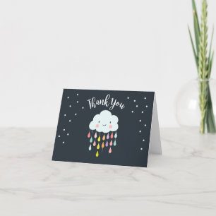 Cloud Thank you card Raindrop Baby shower Sprinkle