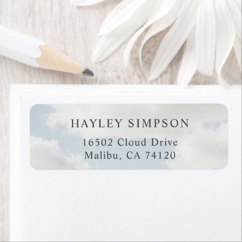 Cloud Theme Cloud Nine Party Return Address Label