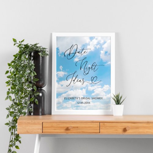 Cloud Theme Date Night Ideas Bridal Shower Poster