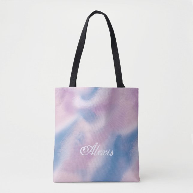 Cloud Tie Dye Printed Personalized Tote (Front)