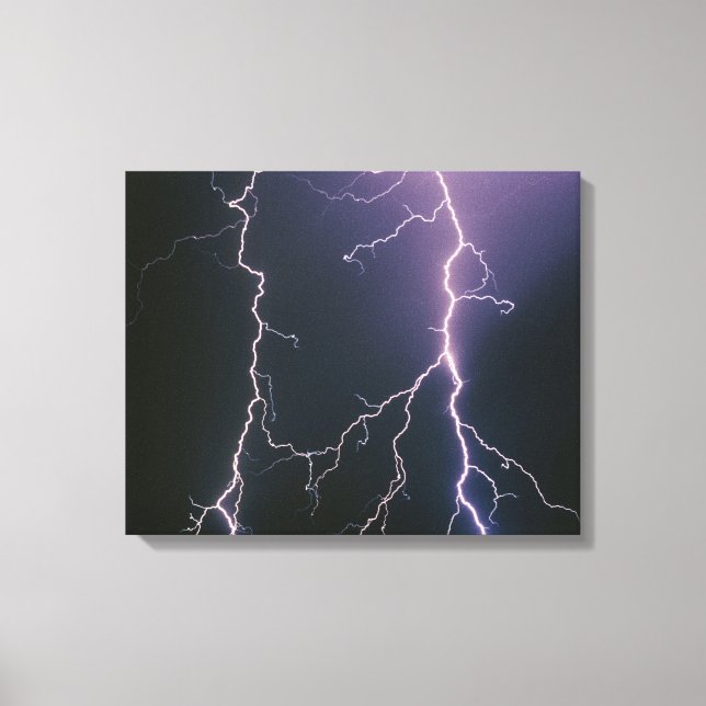 Cloud to ground lightning flash from a dissipating canvas print (Front)