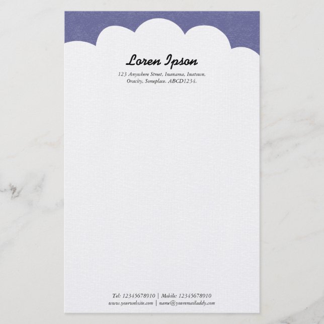 Cloud Top - Purple Gray Stationery (Front)