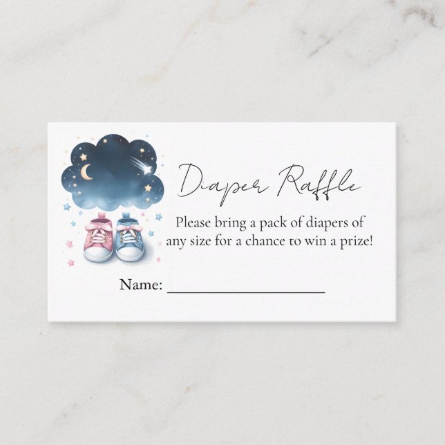 Cloud Twinkle Twinkle Little Star Gender Reveal Enclosure Card (Front)