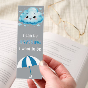 Cloud & Umbrella Positive Affirmation Bookmarks