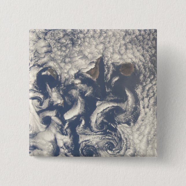 Cloud vortices in the area of the Canary Island Pinback Button (Front)