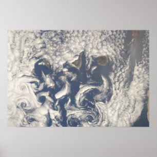 Cloud vortices in the area of the Canary Island Poster