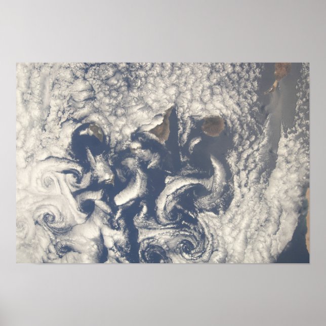Cloud vortices in the area of the Canary Island Poster (Front)