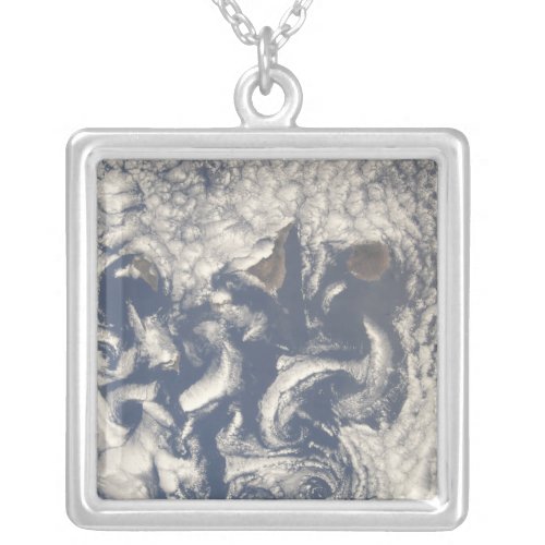 Cloud vortices in the area of the Canary Island Silver Plated Necklace