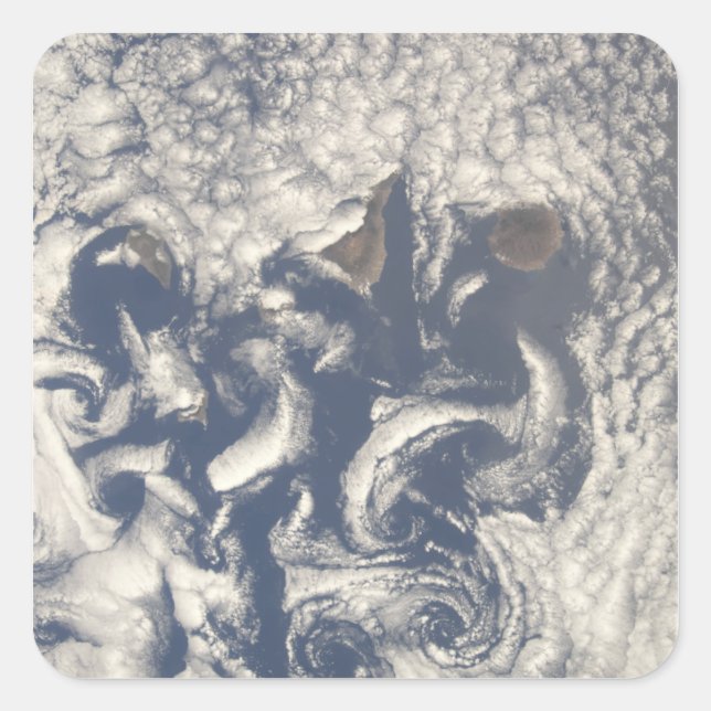 Cloud vortices in the area of the Canary Island Square Sticker (Front)