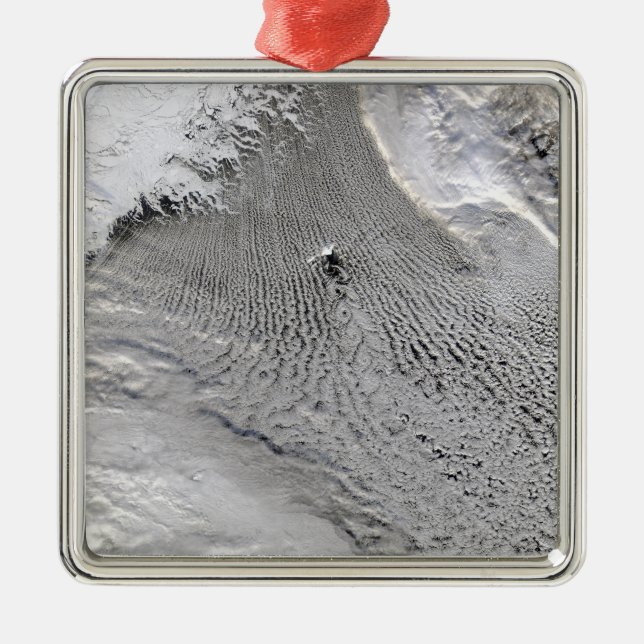 Cloud vortices off Jan Mayen Island Metal Ornament (Front)