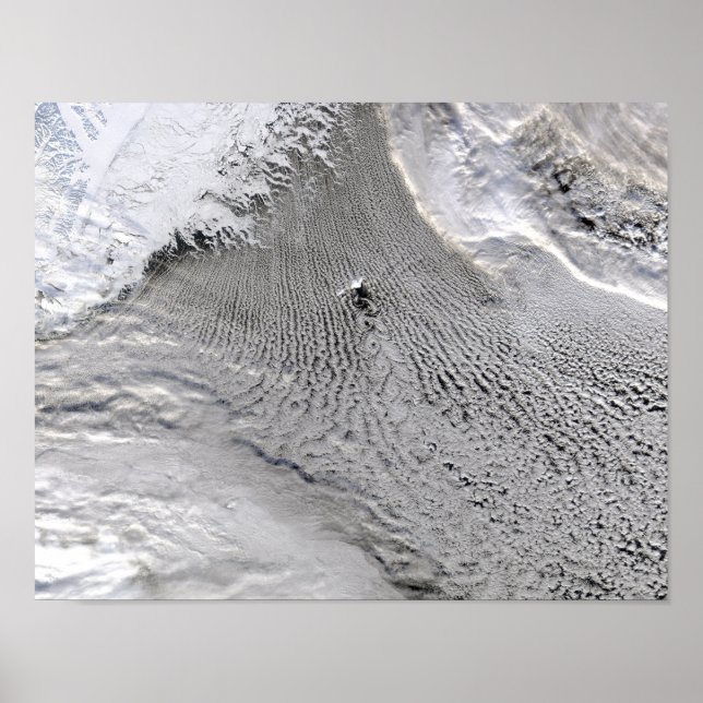 Cloud vortices off Jan Mayen Island Poster (Front)