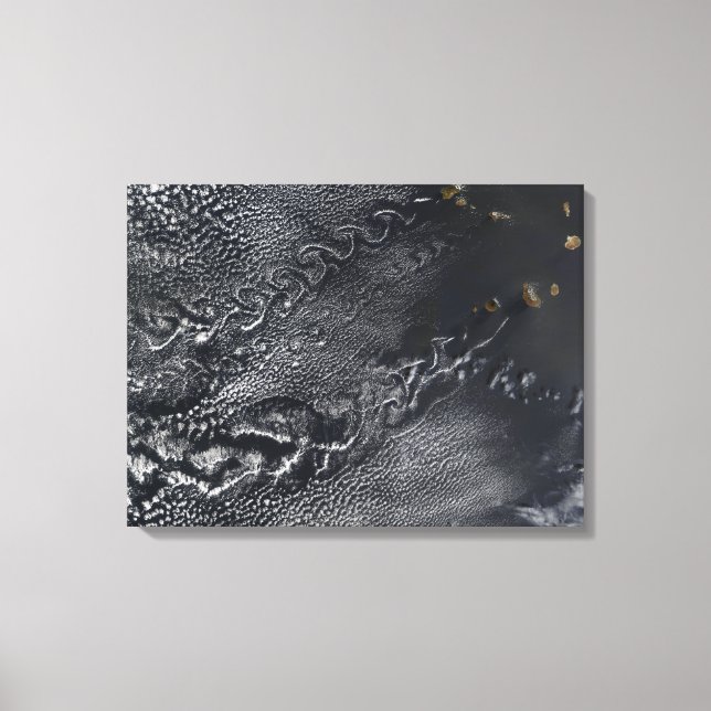 Cloud vortices over the Cape Verde islands Canvas Print (Front)