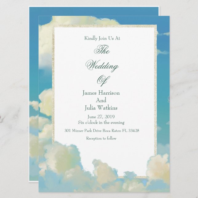 Cloud Wedding Invitation (Front/Back)