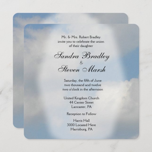 Cloud Wedding Invitations (Front/Back)