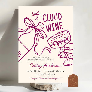 Cloud Wine Bachelorette Weekend Itinerary Invitation