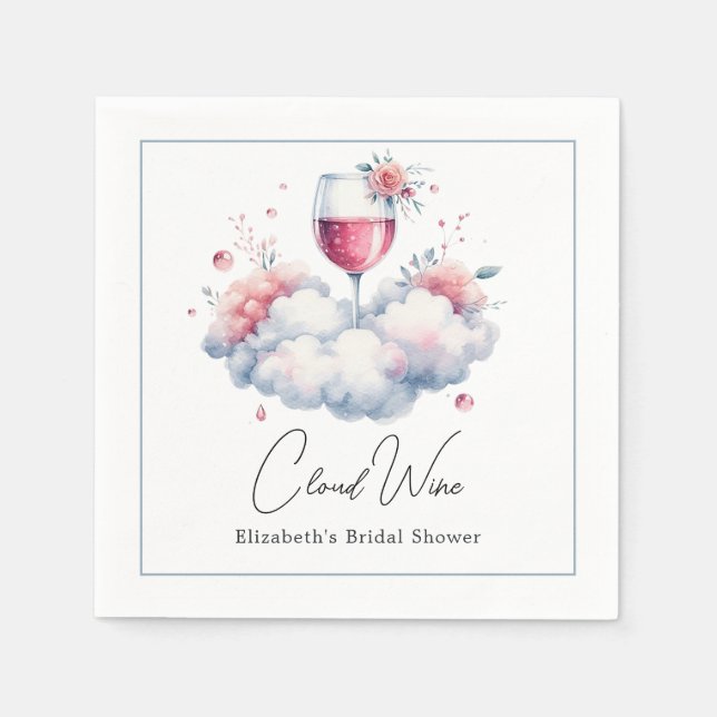 Cloud Wine Bridal Shower Napkins (Front)