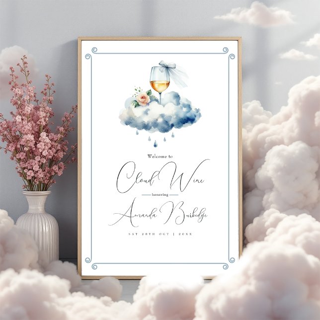 Cloud Wine Bridal Shower Welcome Poster (Cloud Wine Bridal Shower Welcome Poster)