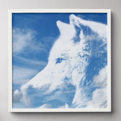 Cloud Wolf Head Photo Tile