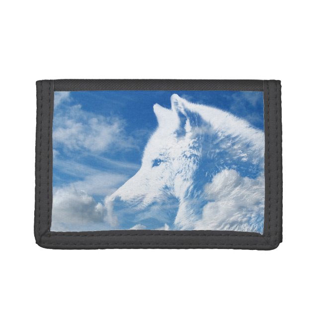 Cloud Wolf Trifold Wallet (Front)