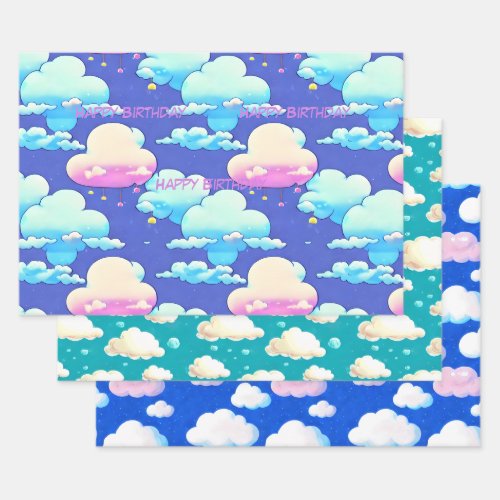 Cloud Wrapping paper customize saying on sheet W Wrapping Paper Sheets