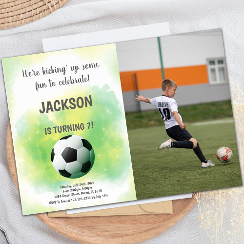 Cloud Yellow and green Soccer Birthday photo