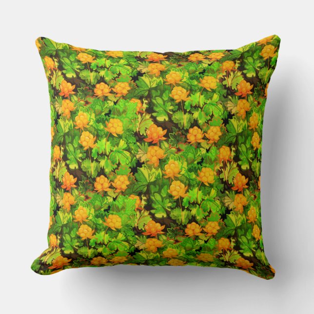 Cloudberries Throw Pillow (Front)