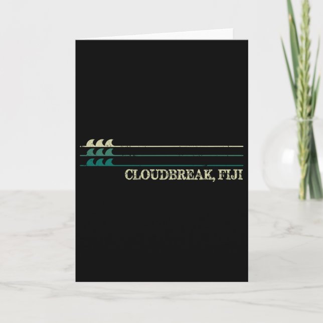 Cloudbreak Fiji Break Surfing Retro Wave  Card (Front)