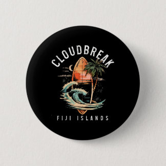 Cloudbreak Fiji Islands Surf Vintage Surfing Surfe Button