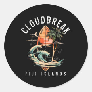 Cloudbreak Fiji Islands Surf Vintage Surfing Surfe Classic Round Sticker