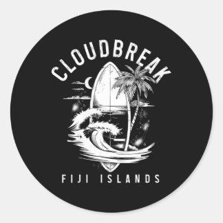 Cloudbreak Fiji Islands Surf Vintage Surfing Surfe Classic Round Sticker