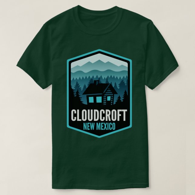 Cloudcroft New Mexico Mountain Town Cabin T-Shirt (Design Front)
